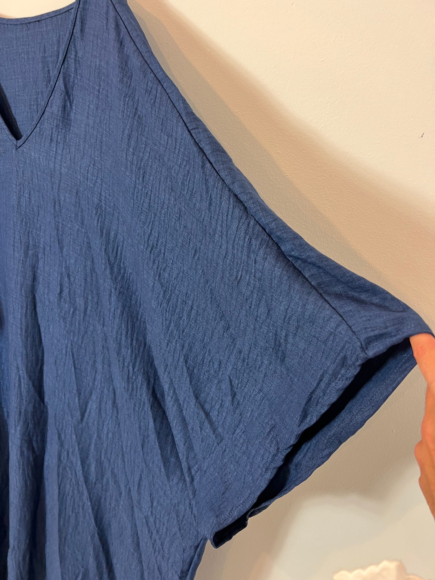 OTRAS. Vestido azul efecto caftán T.3xl