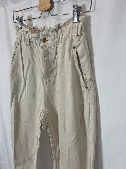ZARA. Slouchy beige denim. T 36