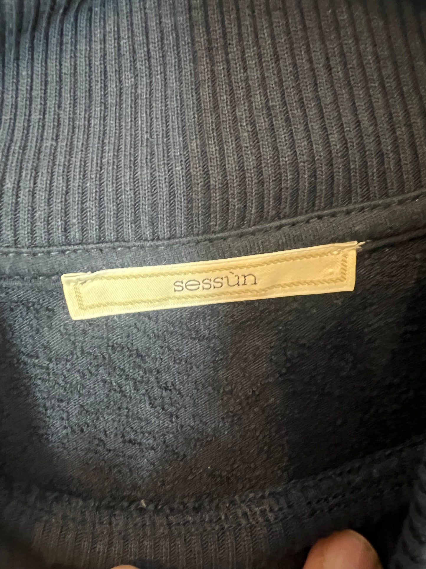 SESSUN. Sudadera azul cuello perkins T.s