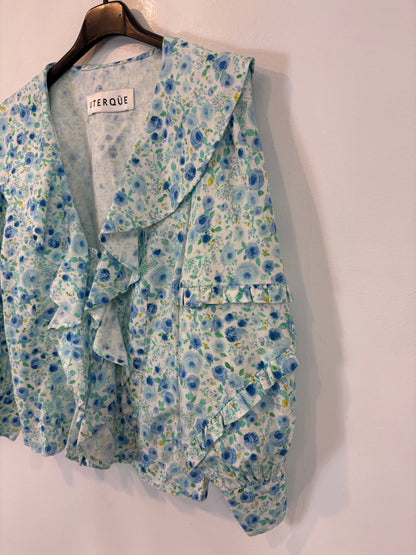 ZARA. Mustard textured back top. TS