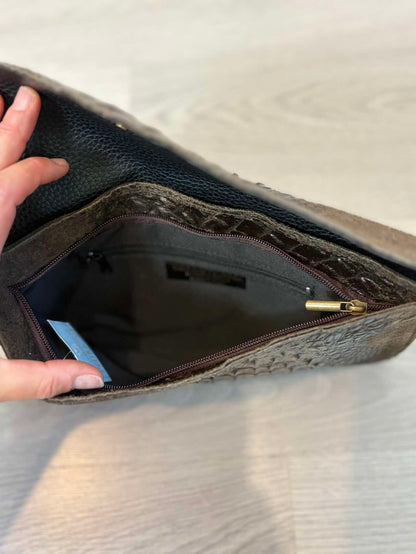 Bolso/ cartera de mano piel marrón