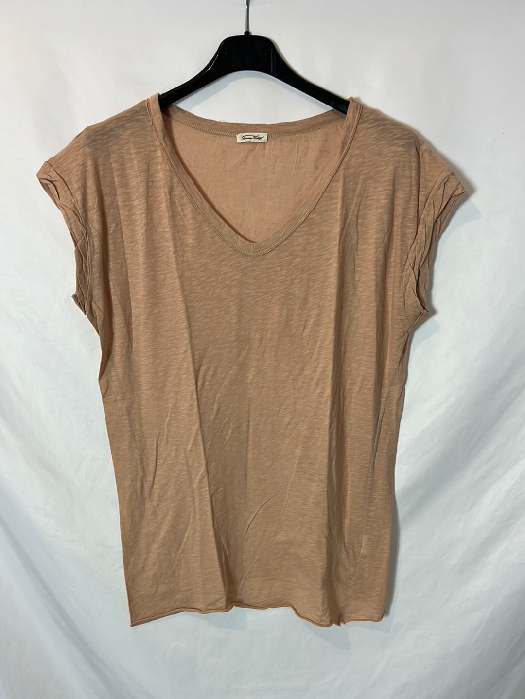 AMERICAN VINTAGE. Camiseta rosa palo algodón. T M/L