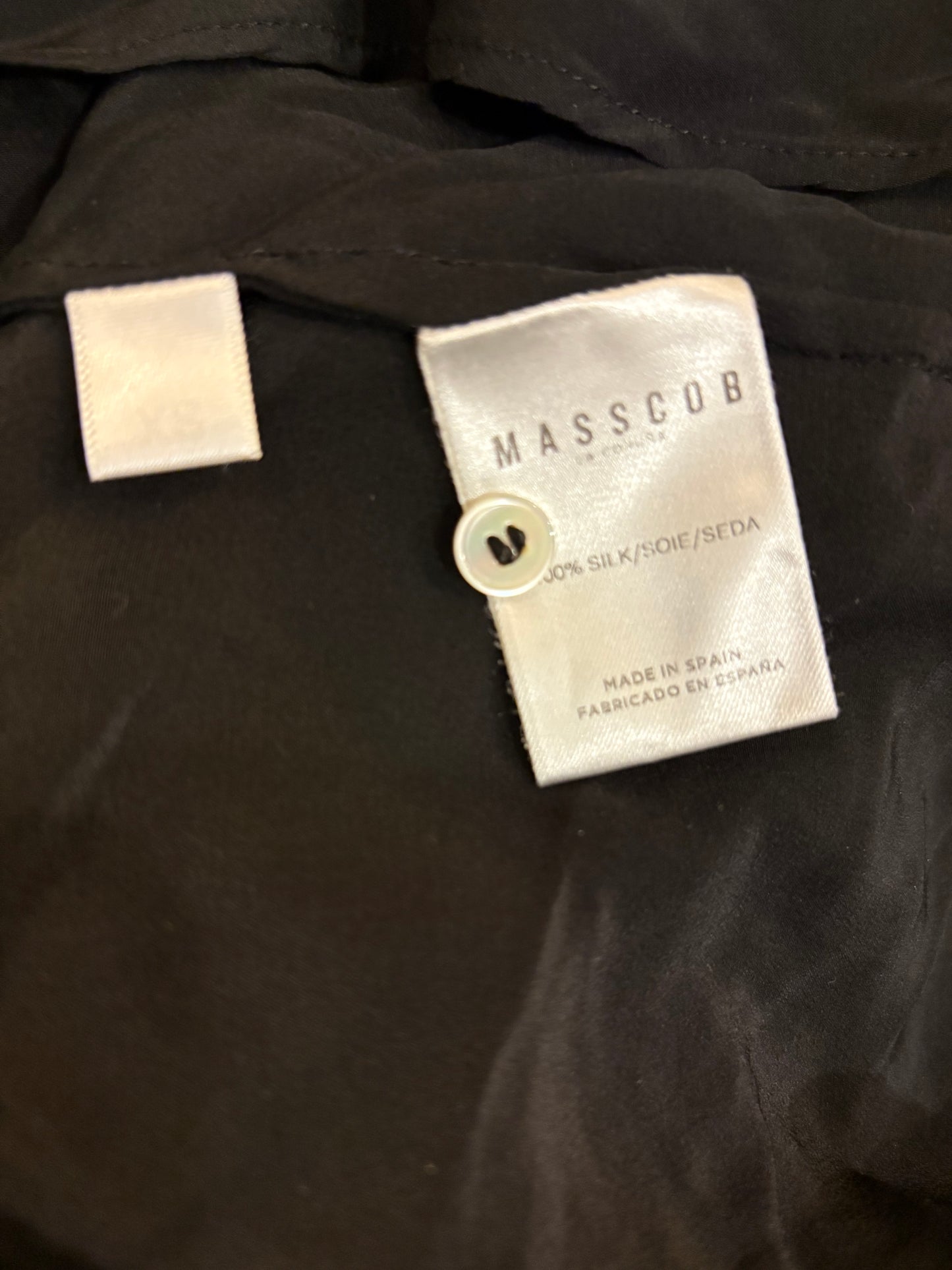 MASSCOB.Blusa negra seda T.xs (s/m)