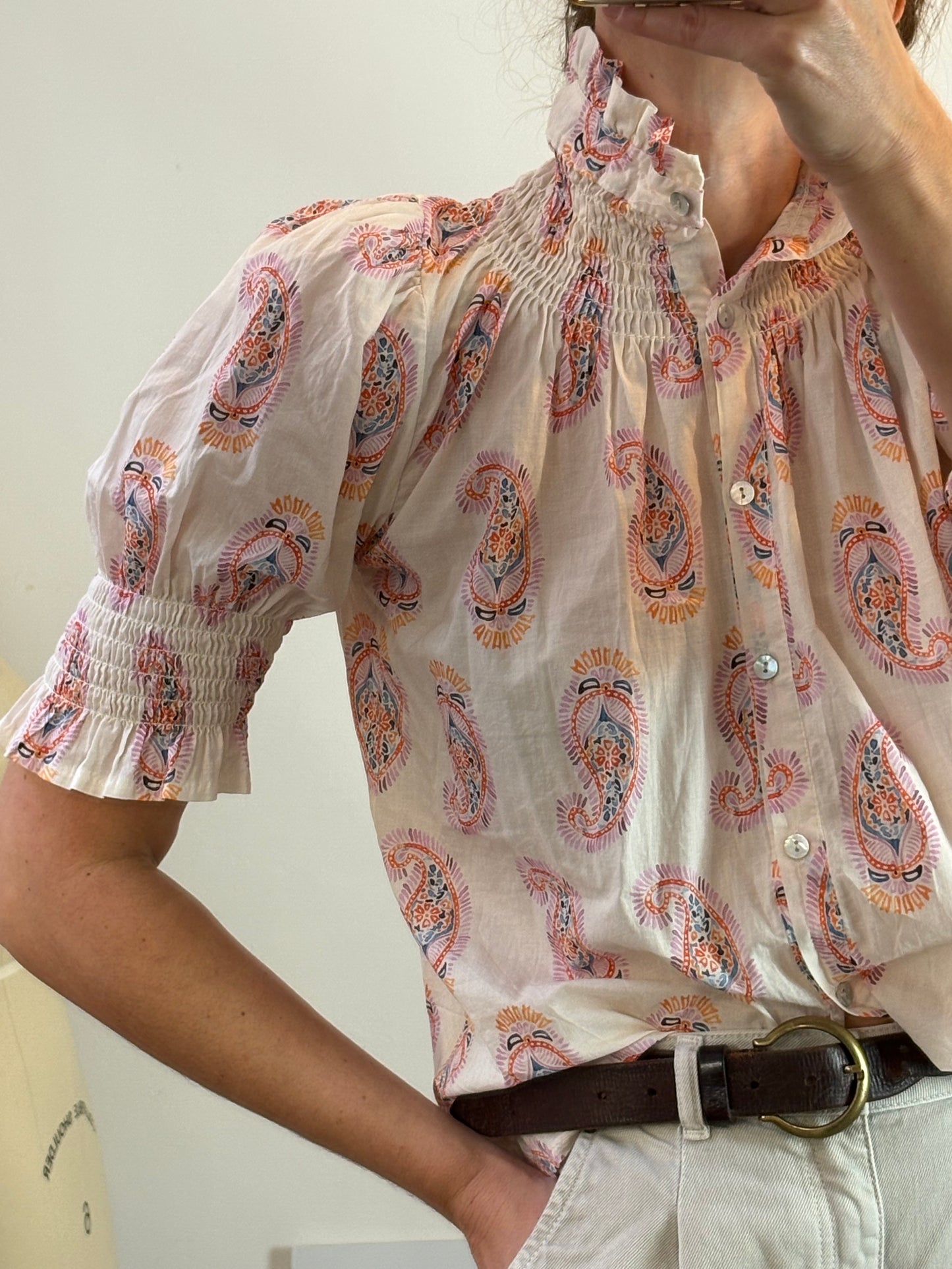 Blusa estampada nido de abeja