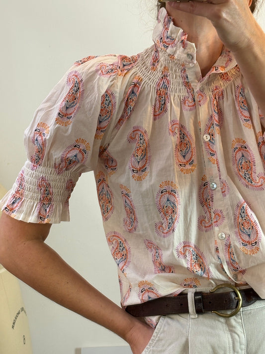 Blusa estampada nido de abeja