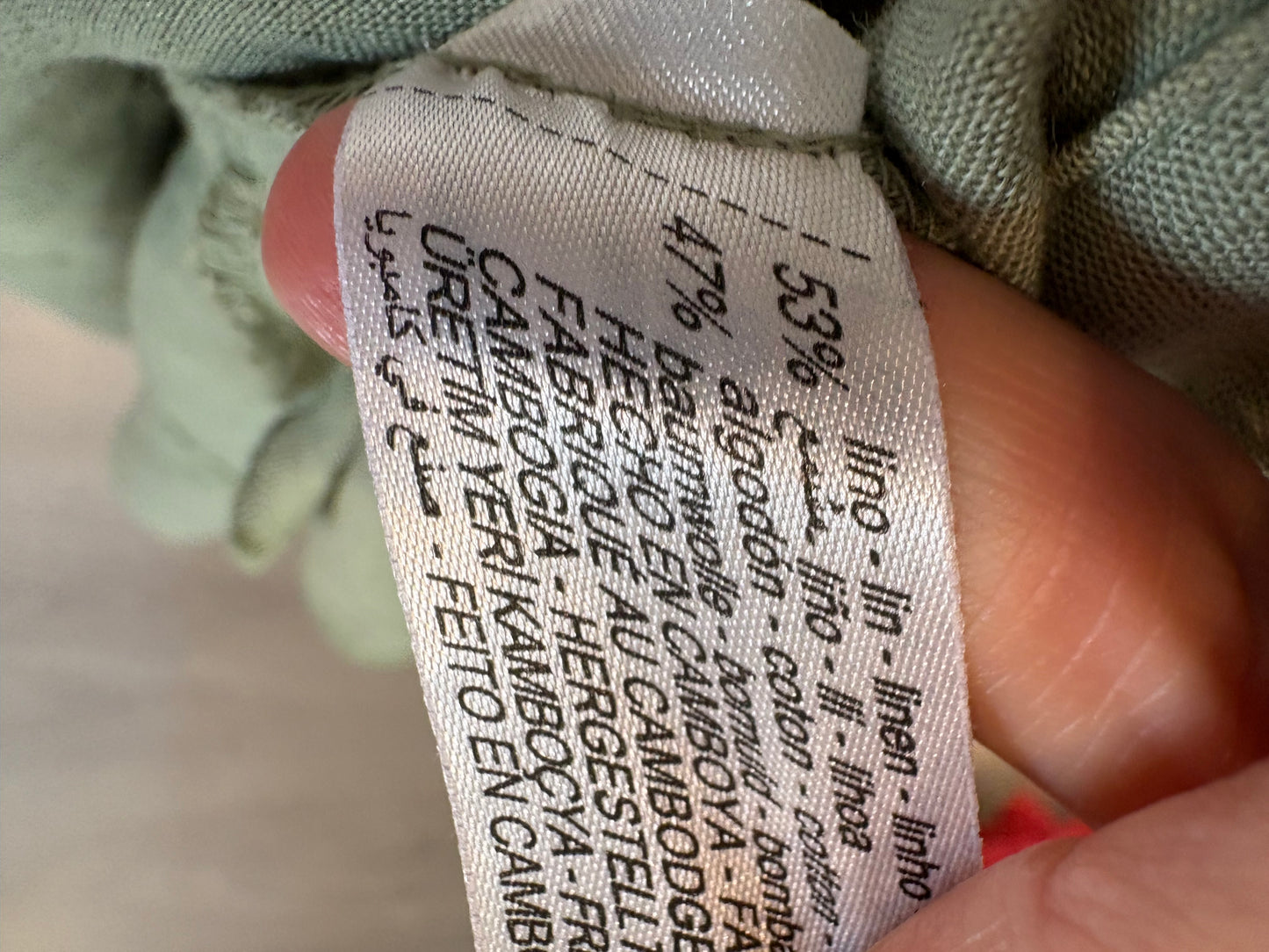 ZARA. Falda midi verde mezcla. T M