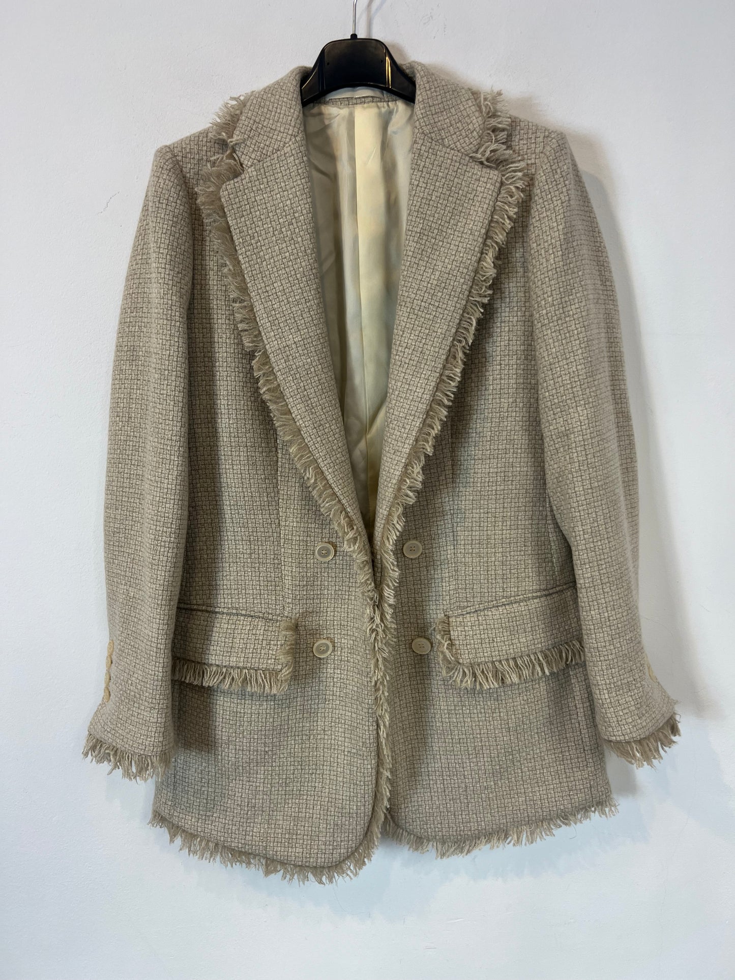 B CORNER. Blazer beige tweed . T M