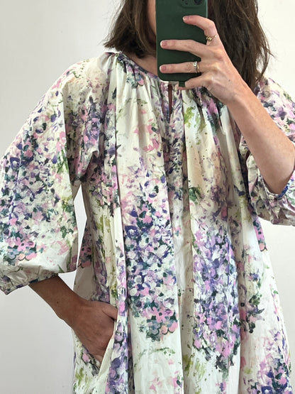 COS. Vestido midi estampado pintura. T XS