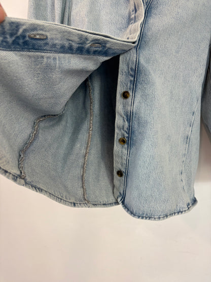 ZARA. Camisa denim manga abullonada
