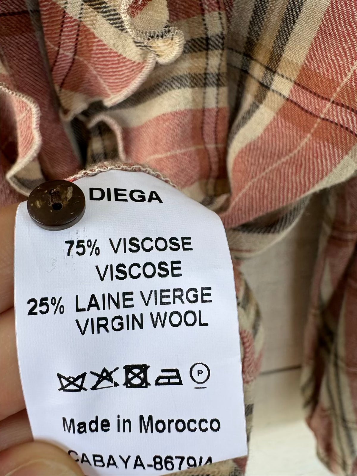 DIEGA.  Blusa cuadros y volantes mezcla