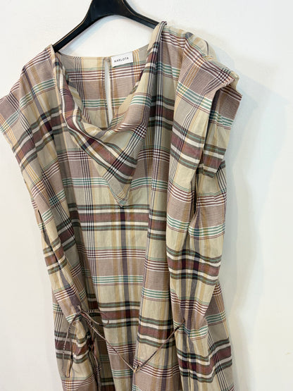 MARLOTA. Vestido largo cuadros textura ligera