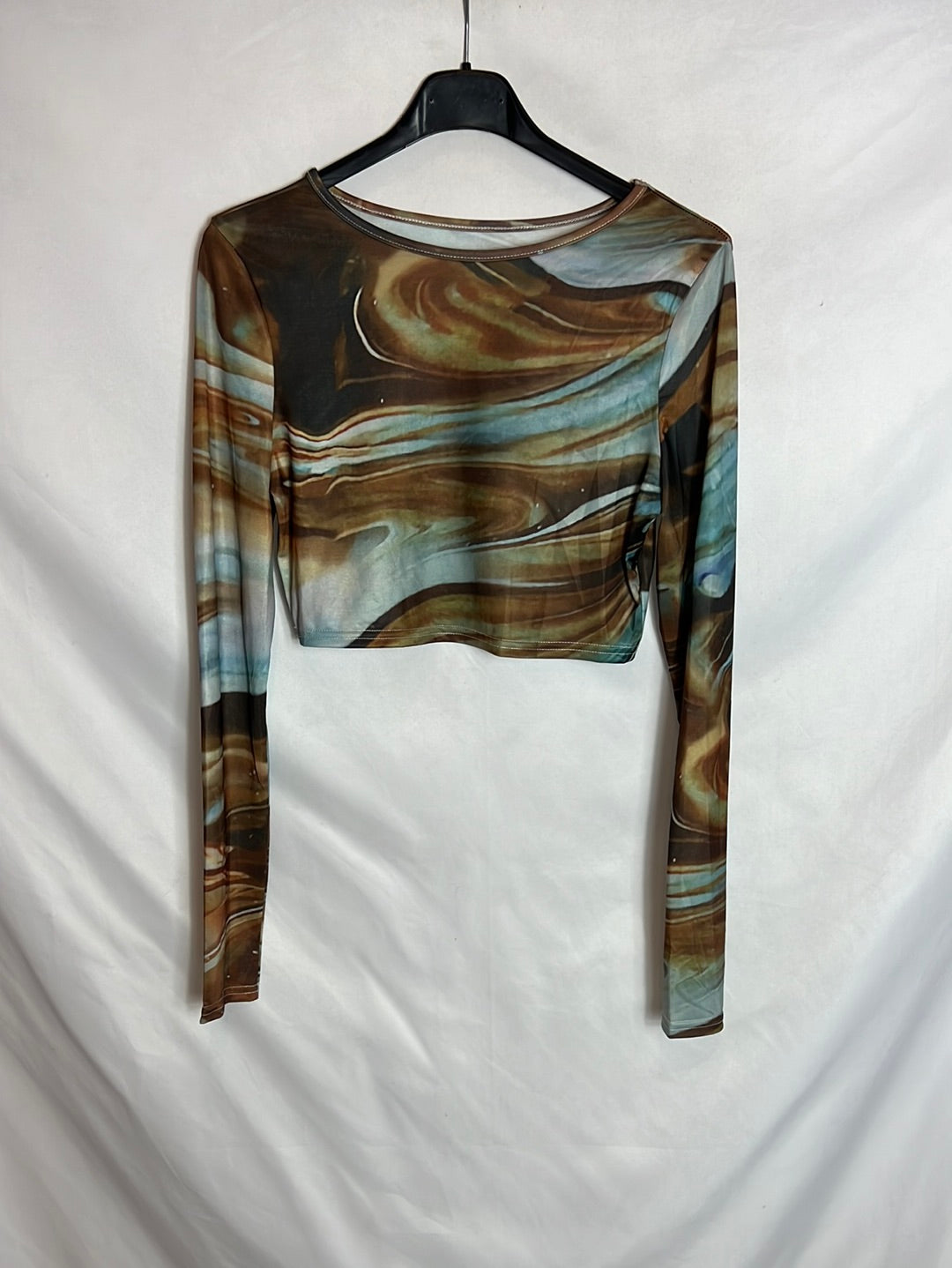 SHEIN. Crop top elástico estampado. T S