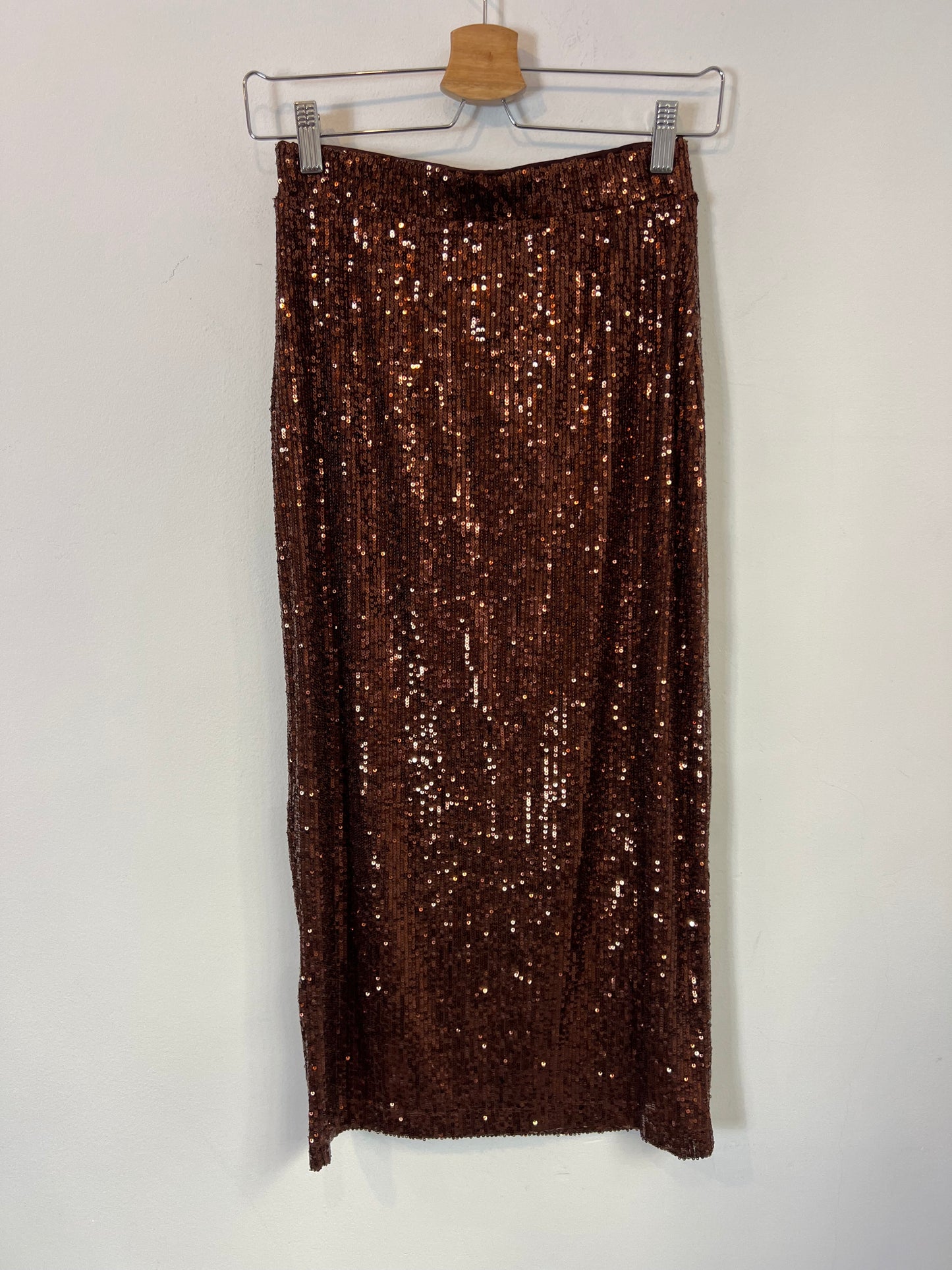 THE DROP. Falda midi lentejuelas. T XS