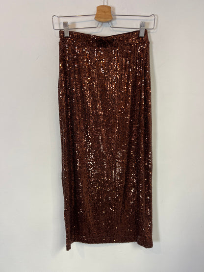 THE DROP. Falda midi lentejuelas. T XS