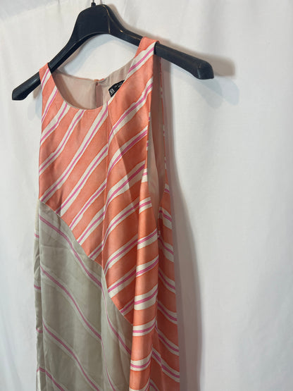 ZARA. Long satin dress with slits. TS