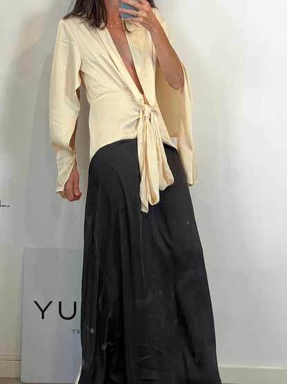 INNOVARE DENIM. Maxi vestido bicolor