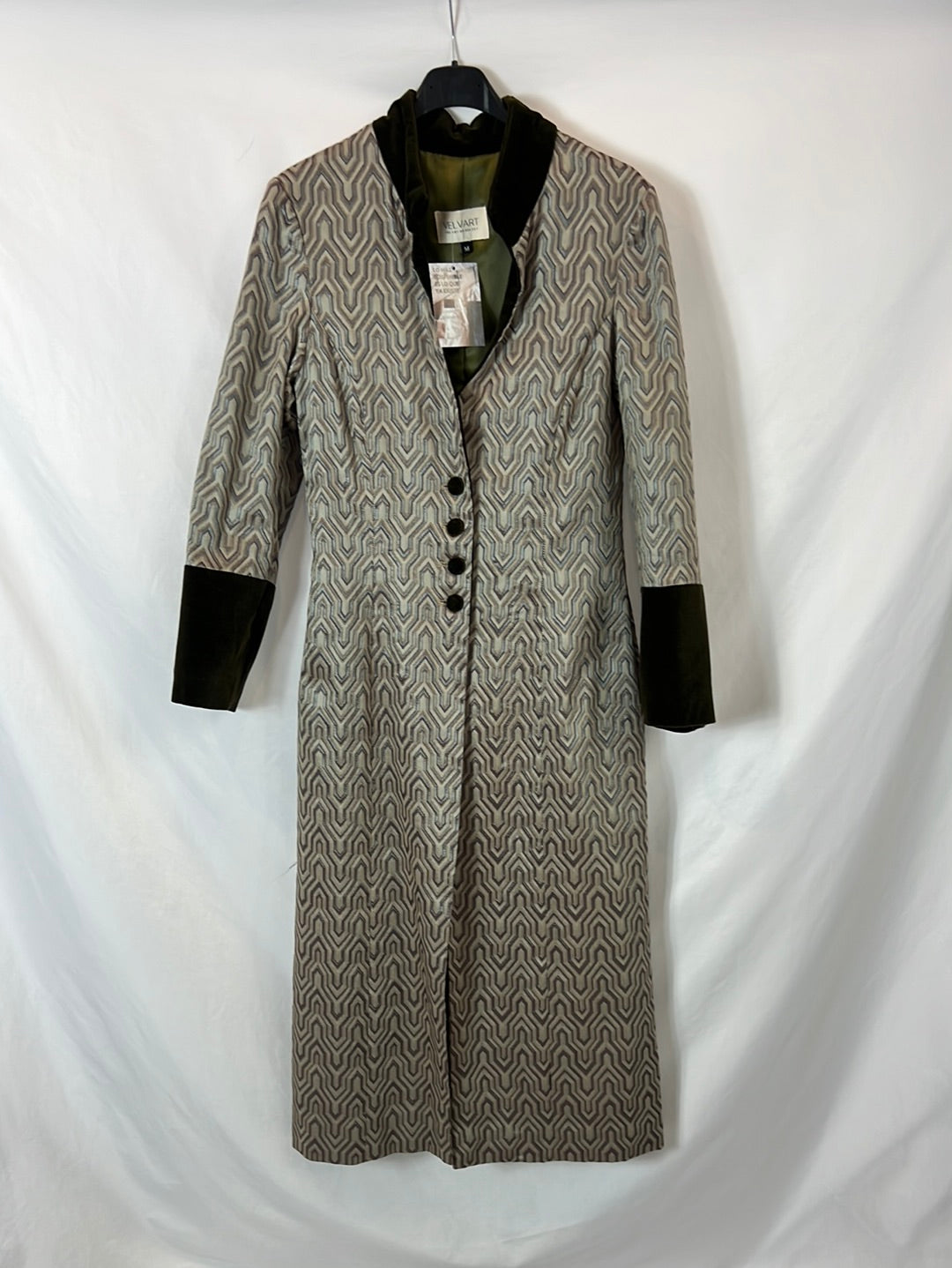 VELVART. Abrigo estampado textura