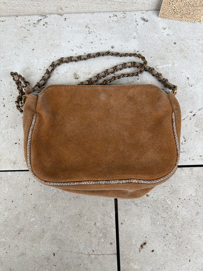 SESSÚN. Bolso bandolera tela y piel