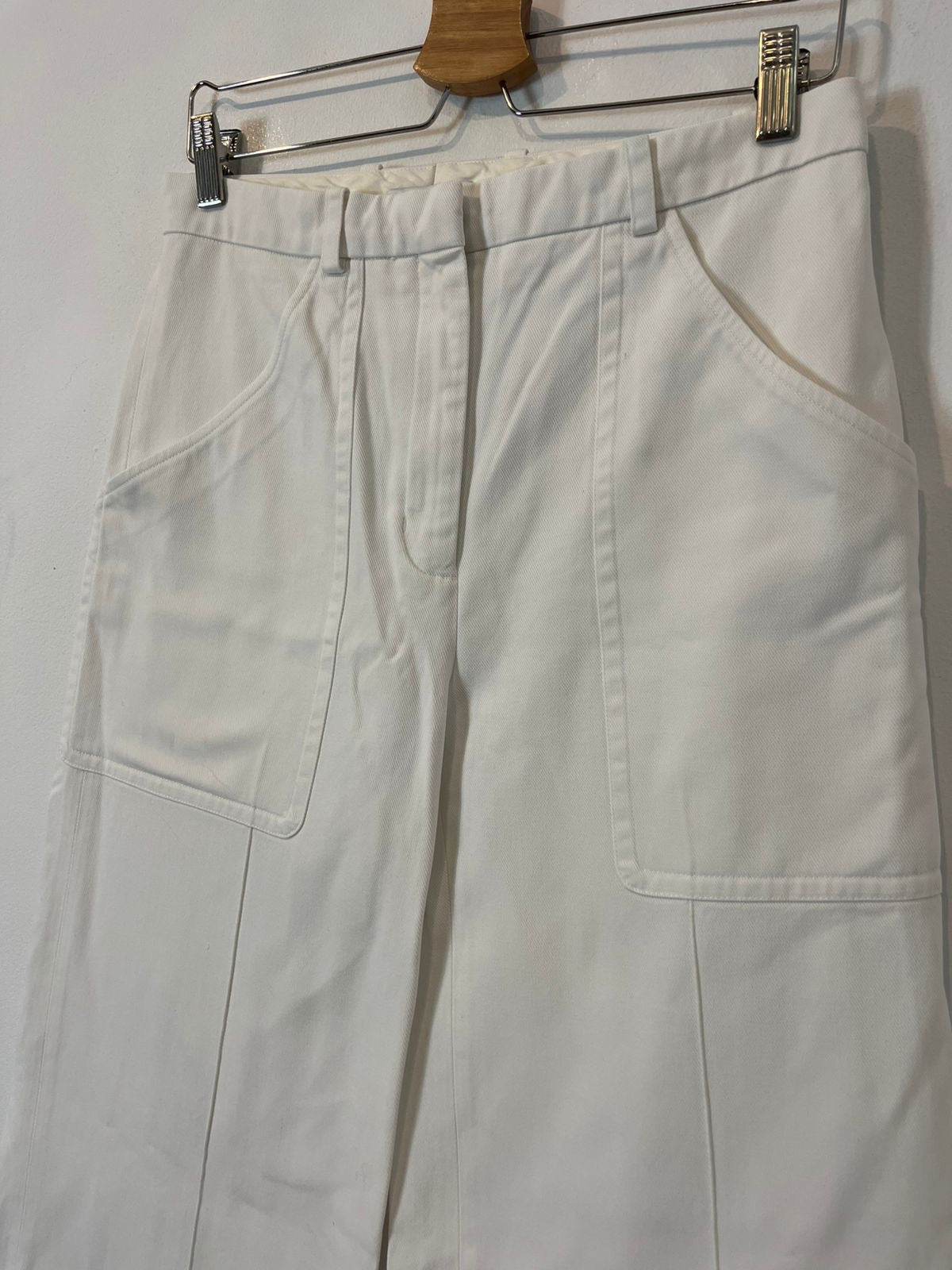 SANDRO. Wide-leg white denim. Size 38
