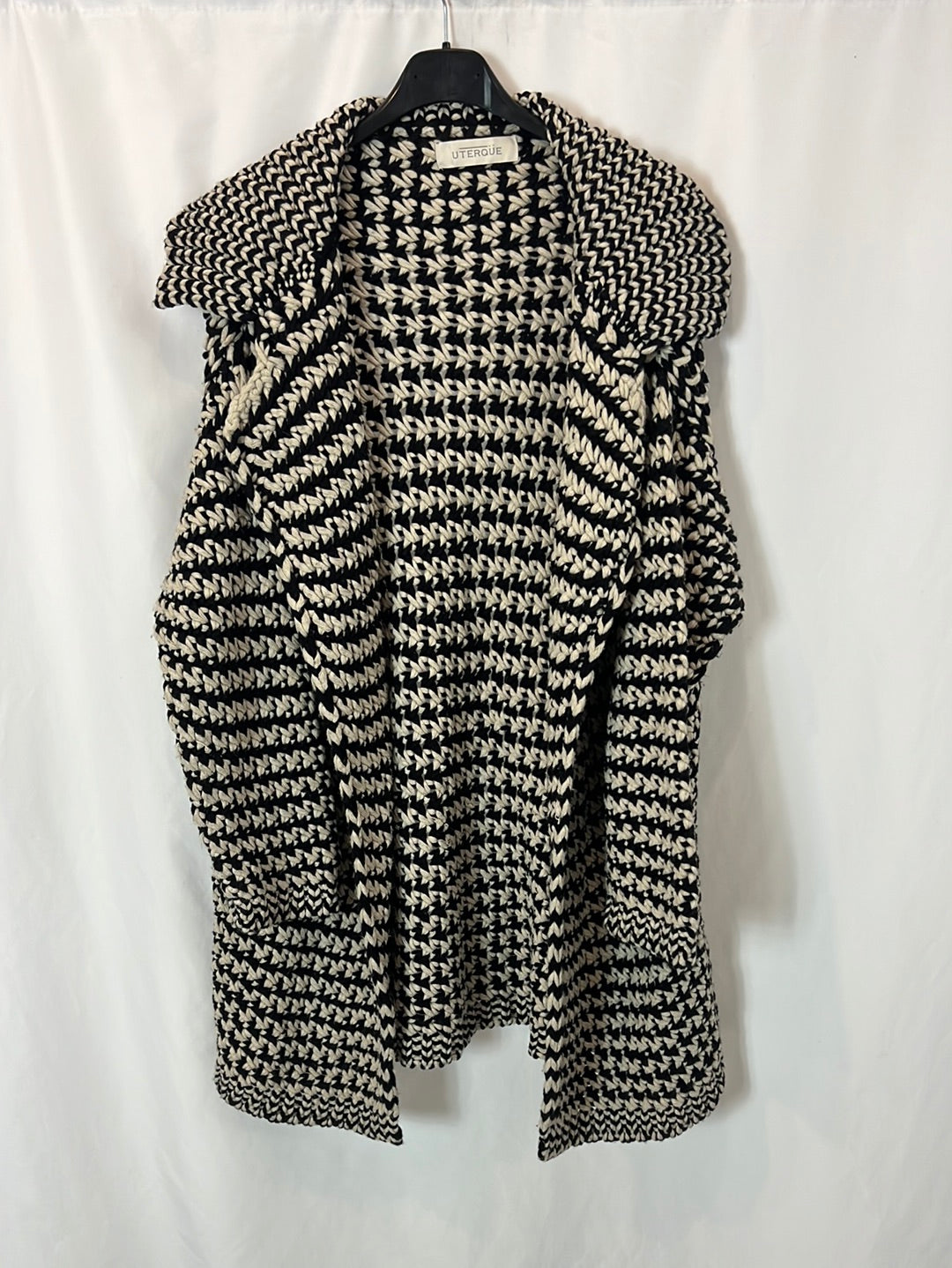 UTERQUE. Cárdigan bicolor T.m