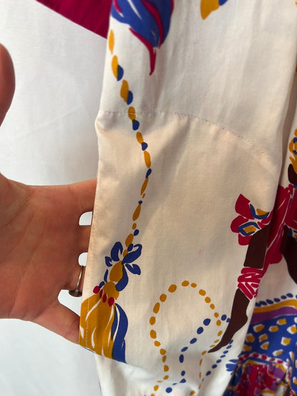 YVES SAINT LAUREN. Printed midi dress TS/M