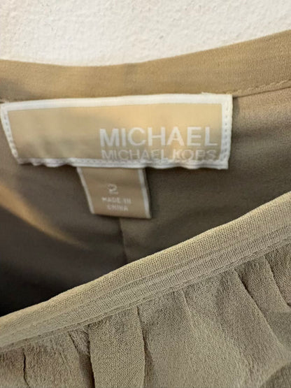 MICHAEL KORS. Falda corta seda volantes