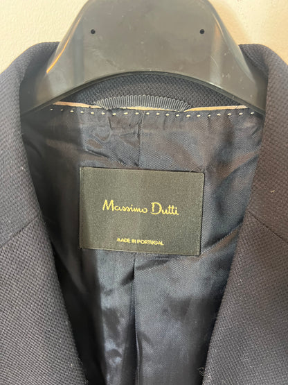 MASSIMO DUTTI. blazer azul piqué T.40