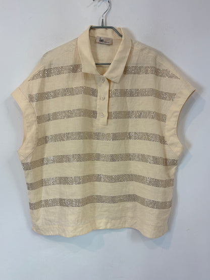 UMO. Blusa lino detalles brillo
