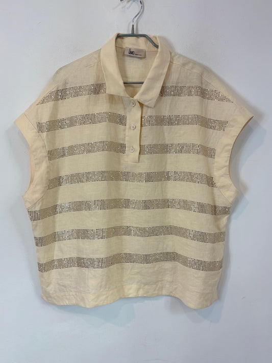 UMO. Blusa lino detalles brillo