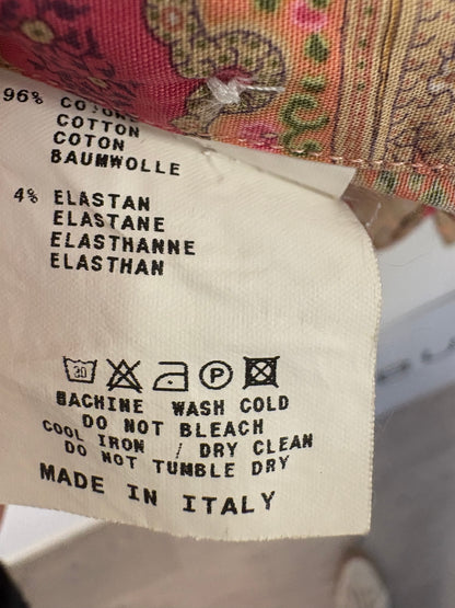 ETRO. Camisa salmón  estampada . T 34