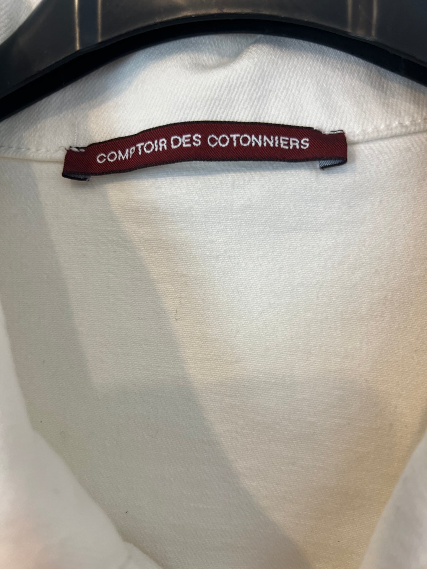 COMPTOIR DES COTONNIERS. Chaqueta denim blanca bolsillo. T 38 (s/m)