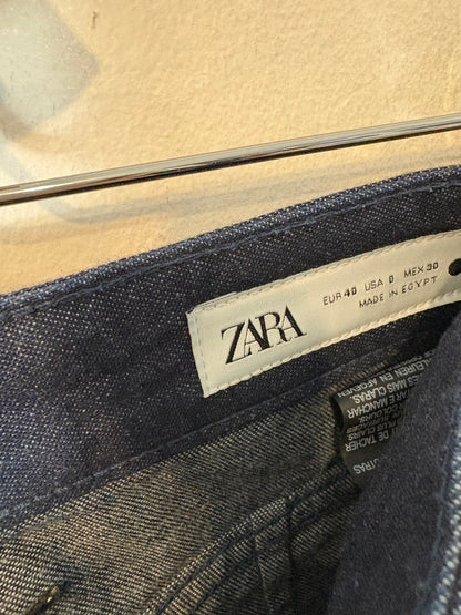 ZARA. Denim oscuro pata ancha