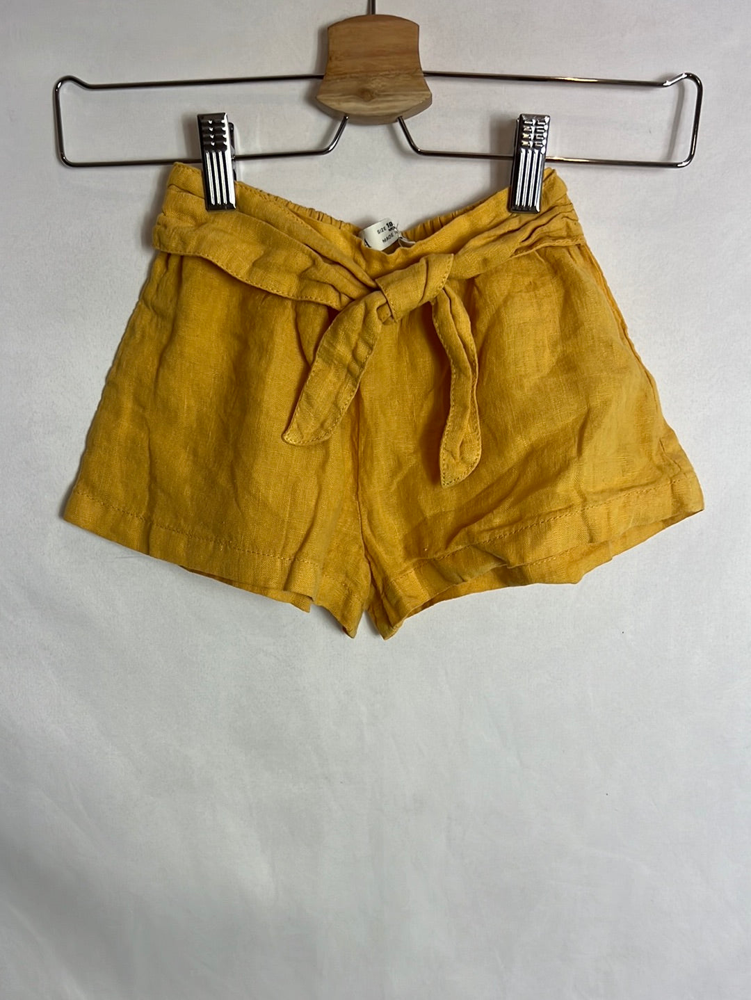 ZARA. Mustard linen Bermuda shorts. Size 18-24 months