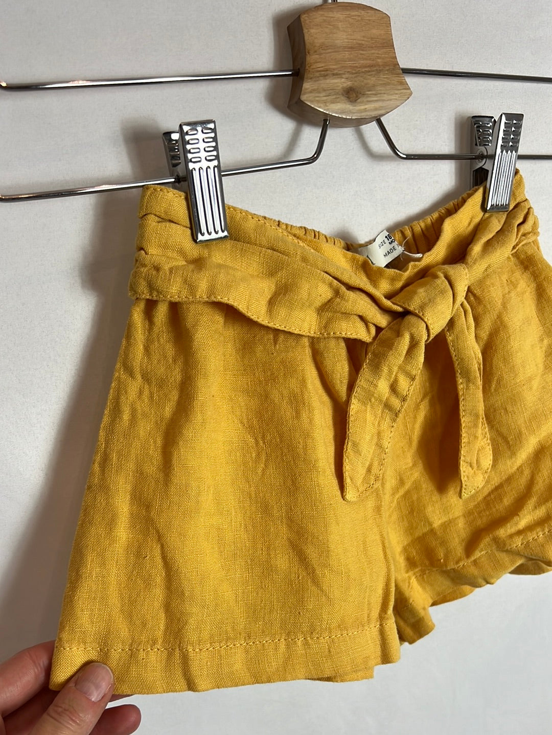 ZARA. Mustard linen Bermuda shorts. Size 18-24 months
