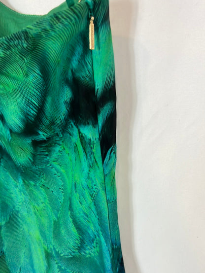 ROBERTO CAVALLI. Asymmetrical silk short dress. Size 40