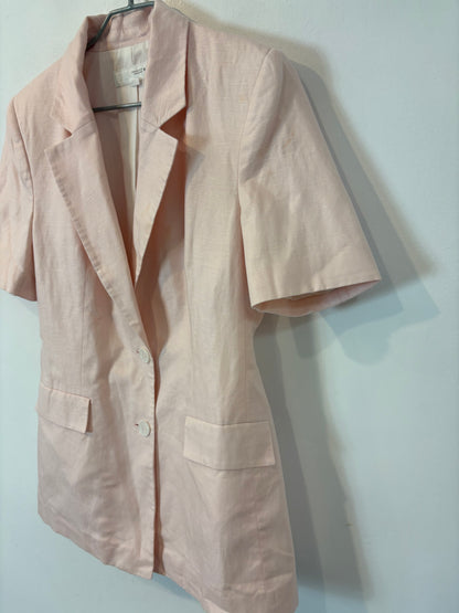 ZARA. Chaqueta rosa con lino