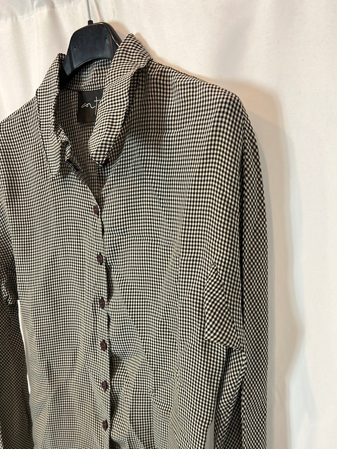 CORTANA. Blusa cuadros mini viscosa. T 36