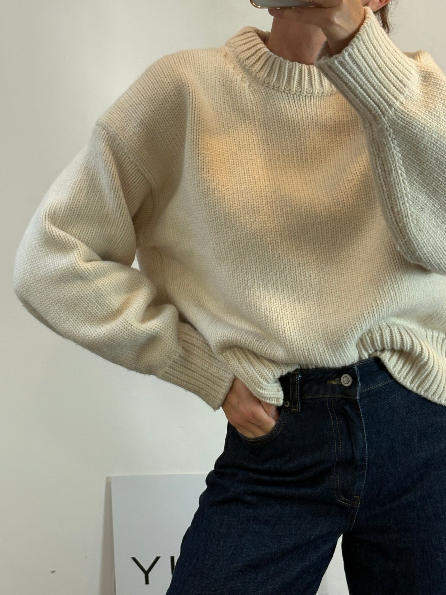 IMAN. White ribbed top Tm