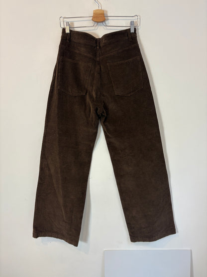 MASSCOB. Pantalón marrón textura pata ancha