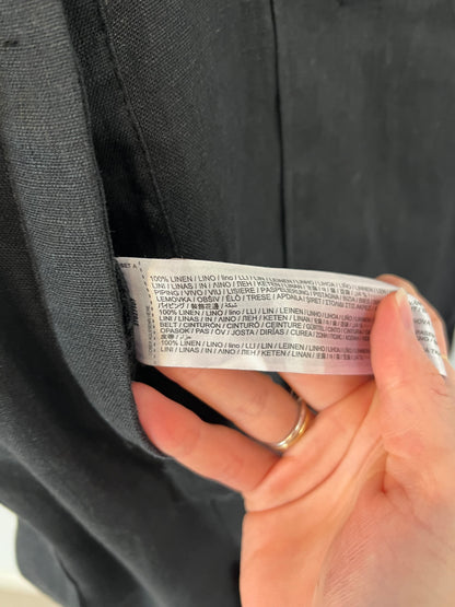 MANGO. Black linen jumpsuit S.xs