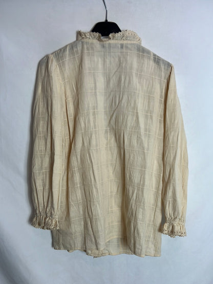 TINTORETTO. Blusa beige volante T.s