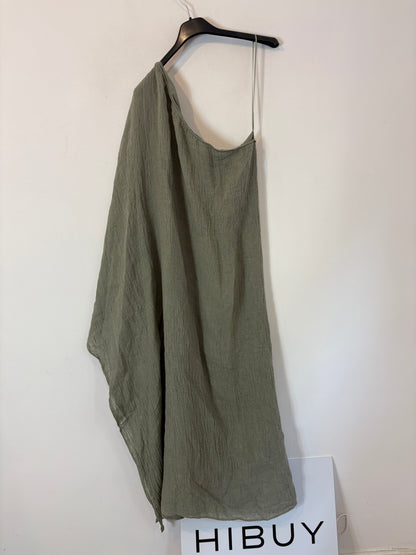 MASSIMO DUTTI. Vestido asimétrico lino T.xs