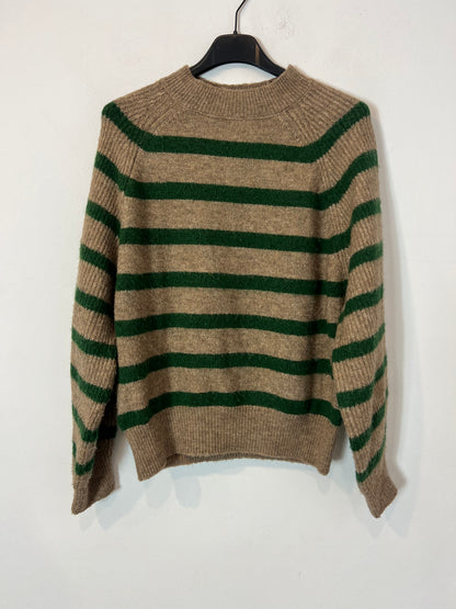 MANGO. Striped beige sweater S.xs