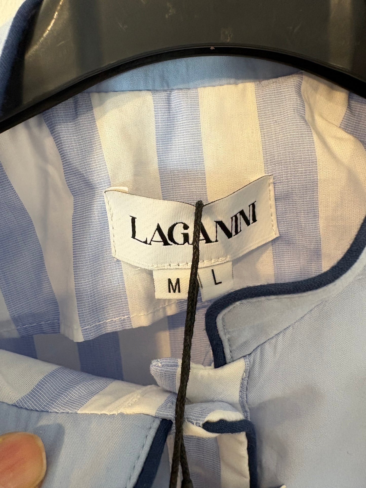 LAGANINI. Striped blouse with bow detail. TM/L