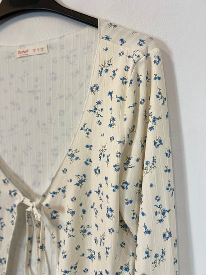 ROMWE.top beige flores T. M