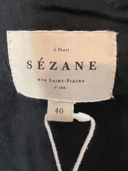 SÉZANE. Top negro terciopelo estrellas. T 40