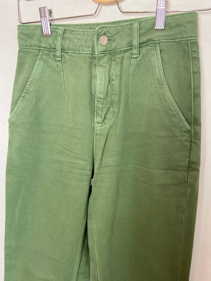 MANGO. Straight-leg green jeans, size 32