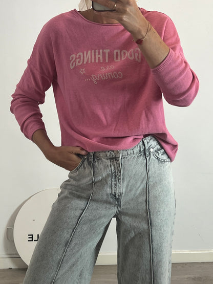 GREEN COAST. Jersey rosa letras T.l