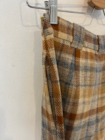 SEZANE. Checked wide-leg trousers size 34