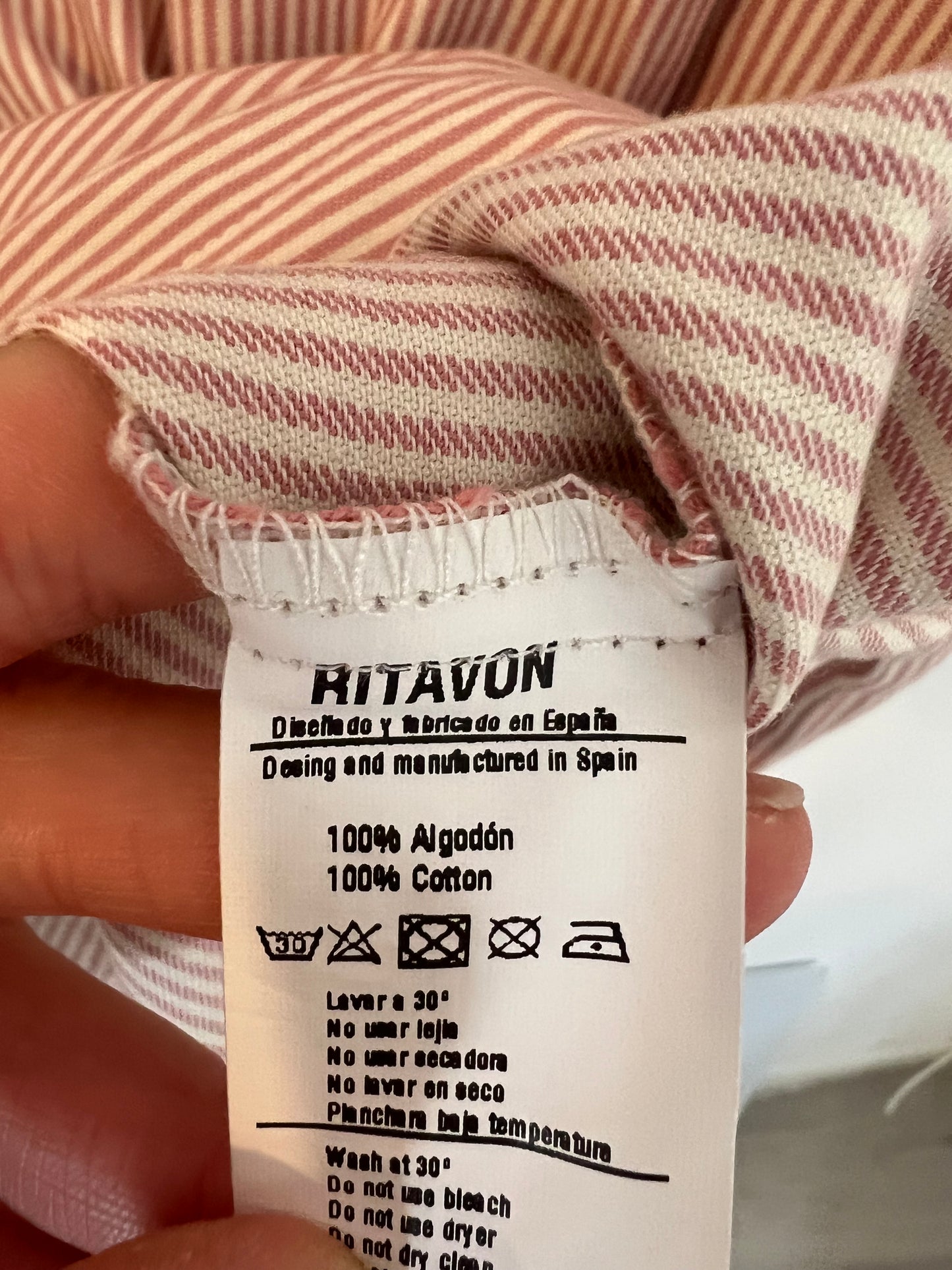RITAVON. Long textured striped dress. Size 36
